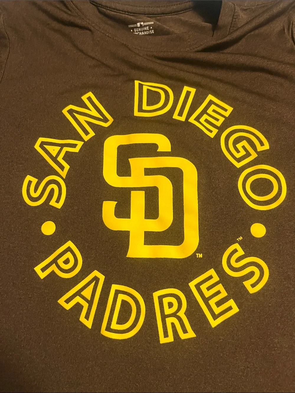 Genuine Merchandise Brown Kids Tee with Yellow San Diego Padres Circle Logo